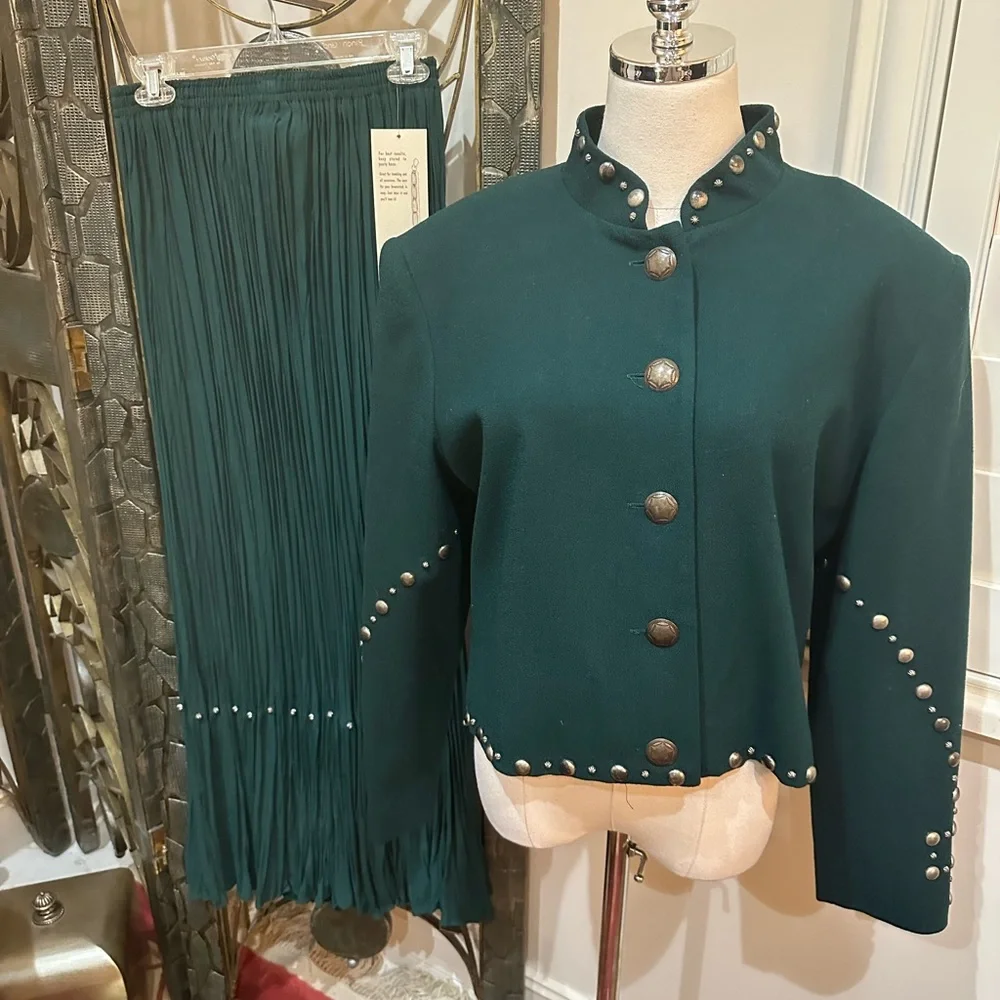 Vintage BMW Dedigns 2 piece jacket and skirt set  NWT Size Large - Picture 2 of 14